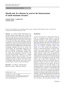 Should only live diatoms be used in the bioassessment of small