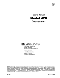 Model 420 - Lake Shore Cryotronics, Inc.
