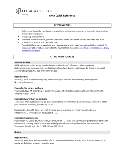 AMA Quick Reference - Ithaca College Library