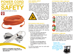 EXTENSION CORD BASICS WHY WORRY ABOUT ELECTRICITY