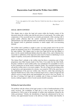 Legal Aid and the Welfare State