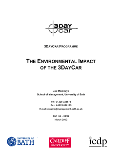 THE ENVIRONMENTAL IMPACT OF THE 3DAYCAR