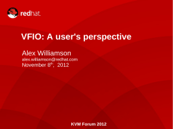 VFIO: A user`s perspective
