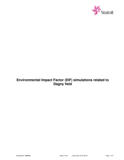 Environmental Impact Factor (EIF) simulations related to Dagny field