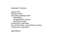 Quadratic Functions Vertex Form Standard Form Converting
