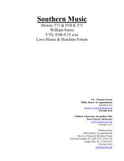 Southern Music - UNC`s History Department - UNC