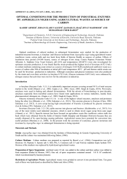 optimal conditions for the production of industrial enzymes