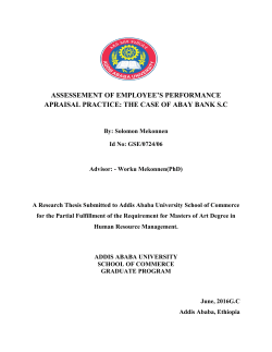 Assessment of Employee`s performance Appraisal Practice: The