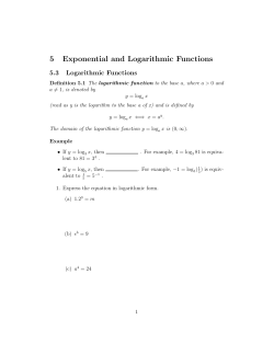 5 Exponential and Logarithmic Functions