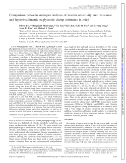 Comparison between surrogate indexes of insulin sensitivity and