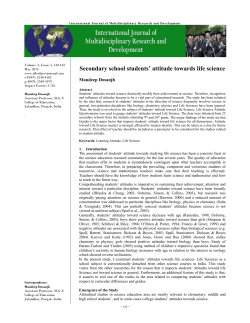 Secondary school students` attitude towards life science