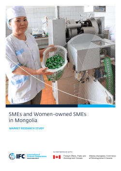 SMEs and Women-owned SMEs in Mongolia