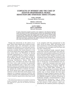 conflicts of interest and the case of auditor independence: moral
