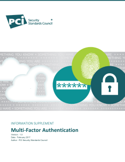 Multi-Factor Authentication - PCI Security Standards Council