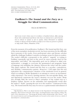 Faulkner`s The Sound and the Fury as a Struggle for Ideal