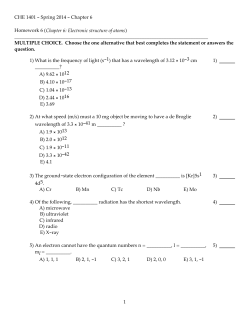 CHE 1401 - Spring 2014 - Chapter 6 Homework 6 (Chapter 6