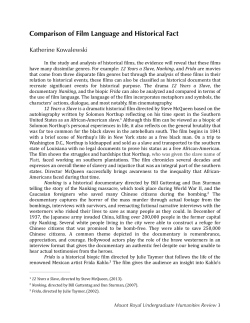 Comparison of Film Language and Historical Fact