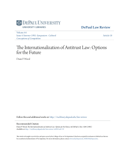 The Internationalization of Antitrust Law: Options for