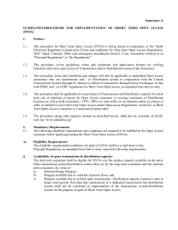 Guidelines/Procedure For Implementation of Short Term Open