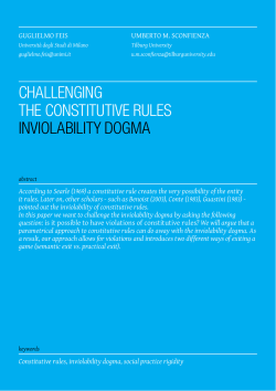 CHALLENGING THE CONSTITUTIVE RULES INVIOLABILITY DOGMA