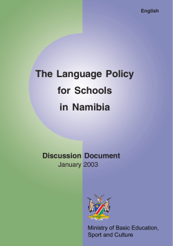 Language Policy for Schools - Ministry of Education Namibia