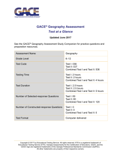 the Geography Test at a Glance