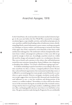 Anarchist Apogee, 1916 - University of California Press