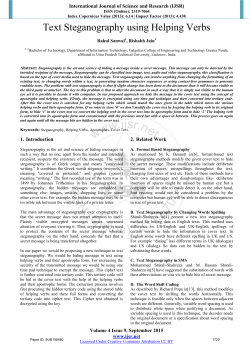 Text Steganography using Helping Verbs