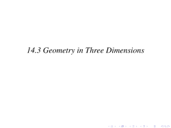 14.3 Geometry in Three Dimensions
