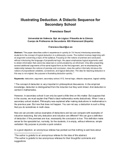Illustrating Deduction. A Didactic Sequence for Secondary School