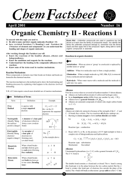 Reactions I