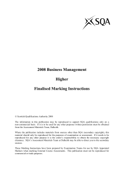 2008 Business Management Higher Finalised Marking