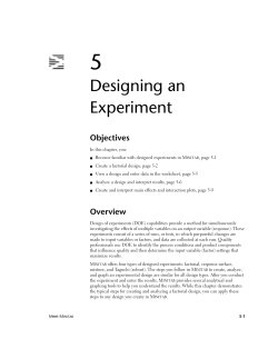 Creating an Experimental Design