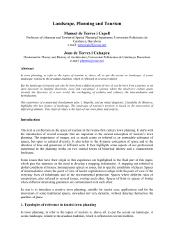 Landscape, Planning and Tourism