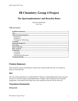 The Spectrophotometer and Reaction Rates