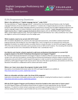 ELPA Frequently Asked Questions