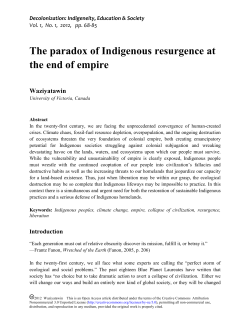The paradox of Indigenous resurgence at the end of empire