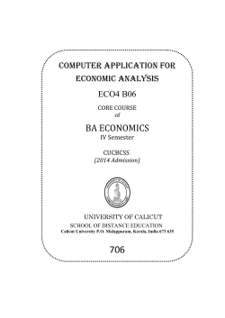 Core course of BA Economics - IV semester