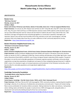 Massachusetts Service Alliance Martin Luther King, Jr. Day of