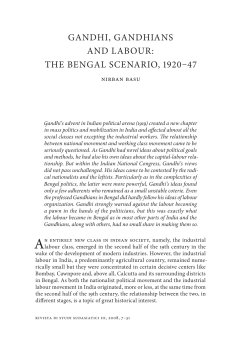 GANDHI, GANDHIANS AND LABoUR: THE BENGAL