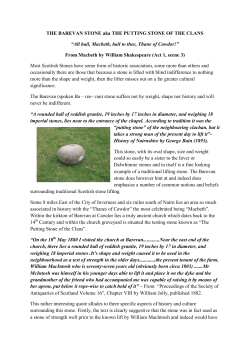 THE BAREVAN STONE aka THE PUTTING STONE OF THE CLANS