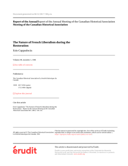 The Nature of French Liberalism during the