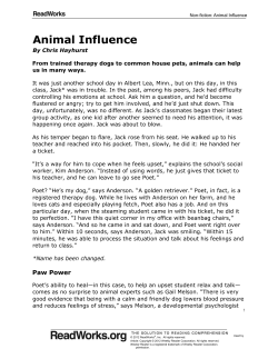 Animal Influence - Watervliet City Schools