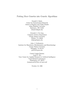 Putting More Genetics into Genetic Algorithms Donald S