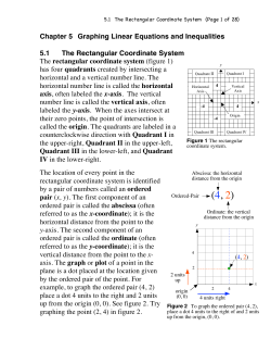 Chapter 5 Graphing Linear Equations and Inequalities 5.1 The