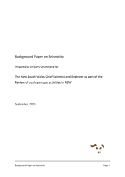 Background Paper on Seismicity