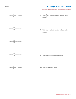 Prealgebra: Decimals