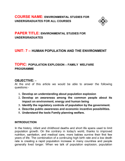 unit: 7 &ndash; human population and the environment objective