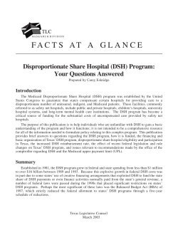 Disproportionate Share Hospital (DSH) Program: Your Questions
