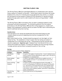 1 WRITING FLUENCY CBM